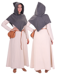 DIANA Wool Grey – Medieval Viking Wool Hood (Gugel)