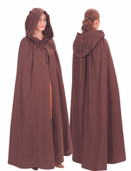 DINA Cotton Brown Hooded Cloak – Medieval Viking Timeless Elegance and Practicality