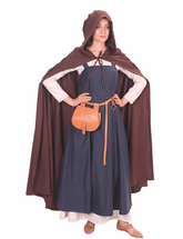DINA Cotton Brown Hooded Cloak – Medieval Viking Timeless Elegance and Practicality