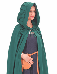 DINA Cotton F.Green Hooded Cloak – Medieval Viking Timeless Elegance and Practicality