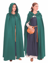 DINA Cotton F.Green Hooded Cloak – Medieval Viking Timeless Elegance and Practicality