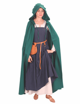 DINA Cotton F.Green Hooded Cloak – Medieval Viking Timeless Elegance and Practicality