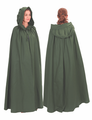 DINA Cotton Green Hooded Cloak – Medieval Viking Timeless Elegance and Practicality
