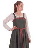 FIONA WOOL Khaki - Medieval Viking Wool Apron Dress