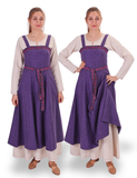 FIONA WOOL Lavender - Medieval Viking Wool Apron Dress