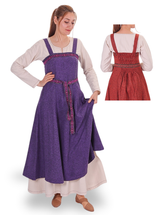 ANNA Schwarz – Mittelalterliches Wikinger-Schürzenkleid aus Wolle – Authentische nordische Eleganz