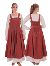 ANNA Schwarz – Mittelalterliches Wikinger-Schürzenkleid aus Wolle – Authentische nordische Eleganz