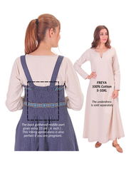 FIONA Wool P. Blue - Medieval Viking Wool Apron Dress