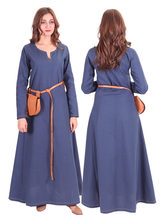 FREYA Baumwolle Blau - Mittelalterliches Wikinger-Unterkleid