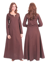 FREYA Baumwolle Braun - Mittelalterliches Wikinger-Unterkleid