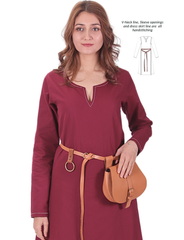 FREYA Cotton Burgundy - Medieval Viking Underdress