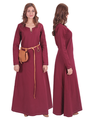 FREYA Cotton Burgundy - Medieval Viking Underdress