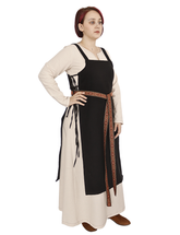 GYDA WOOL Schwarz - Mittelalterliches Wikinger-Schürzenkleid aus Wolle