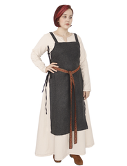GYDA WOOL Grey - Medieval Viking Wool Apron Pinafore Dress