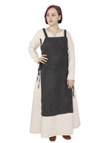 GYDA WOOL Grey - Medieval Viking Wool Apron Pinafore Dress