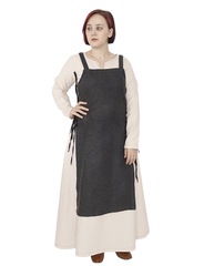 GYDA WOOL Grey - Medieval Viking Wool Apron Pinafore Dress