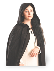 HERO Black - Cape à capuche médiévale viking pour femme