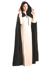 HERO Schwarz - Mittelalterlicher Wikinger-Umhang mit Kapuze für Damen