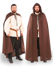 HERO Brown - Cape à capuche médiévale viking pour homme