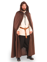 HERO Braun - Mittelalterlicher Wikinger-Umhang mit Kapuze für Herren