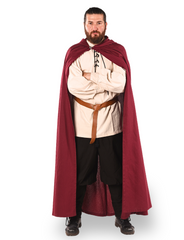HERO Burgundy - Men's Medieval Viking Hooded Cloak