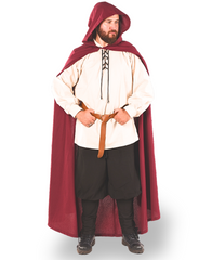 HERO Burgundy - Men's Medieval Viking Hooded Cloak