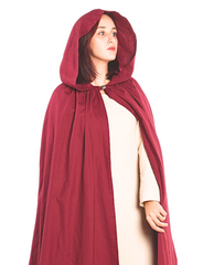 HERO Burgundy - Cape à capuche médiévale viking pour femme