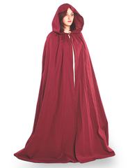 HERO Burgundy - Cape à capuche médiévale viking pour femme