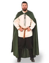 HERO Grün - Mittelalterlicher Wikinger-Umhang mit Kapuze für Herren