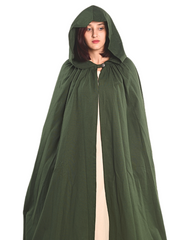 HERO Grün - Mittelalterlicher Wikinger-Umhang mit Kapuze für Damen