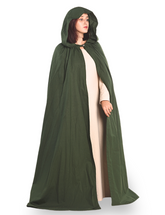 HERO Grün - Mittelalterlicher Wikinger-Umhang mit Kapuze für Damen