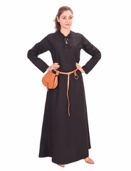 LARA Medieval Cotton Black Dress | Authentic Medieval Attire