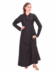 LARA Medieval Cotton Black Dress | Authentic Medieval Attire