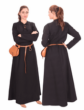 LARA Medieval Cotton Black Dress | Authentic Medieval Attire