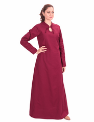 LARA Medieval Cotton Burgundy Dress | Authentic Medieval Attire