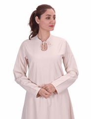 LARA Medieval Cotton Canvas Natur Dress | Authentic Medieval Attire