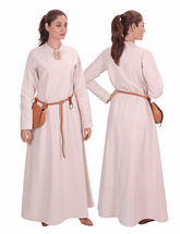 LARA Medieval Cotton Canvas Natur Dress | Authentic Medieval Attire
