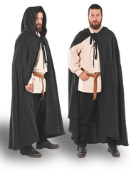 LORD Unisex Grey WOOL Cloak - Medieval Viking Hooded Cloak and Capes for Women and Men