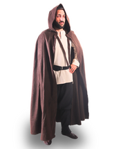 LORD WOOL Unisex-Umhang in Braun – Mittelalterlicher Wikinger-Umhang mit Kapuze und Cape für Damen und Herren