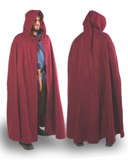 LORD WOOL Unisex Burgundy Cloak - Medieval Viking Hooded Cloak and Capes for Women and Men