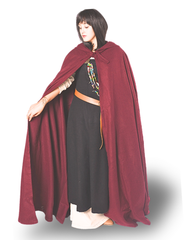 LORD WOOL Unisex Burgundy Cloak - Medieval Viking Hooded Cloak and Capes for Women and Men
