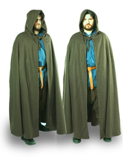 LORD Wool Unisex Khaki WOOL Cloak - Medieval Viking Hooded Cloak and Capes for Women and Men