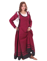FREYA Schwarz - Mittelalterliches Wikinger-Unterkleid aus Baumwolle