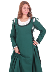 MIA Cotton Forest Green – XV-XVI Century Inspired Medieval Viking Renaissance Cotton Dress