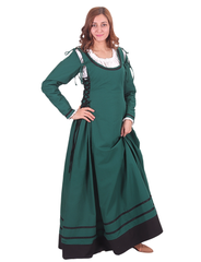 MIA Cotton Forest Green – XV-XVI Century Inspired Medieval Viking Renaissance Cotton Dress