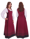MISHA Cotton Burgundy - XV-XVI Century Inspired Medieval Viking Renaissance Sleeveless Over Dress