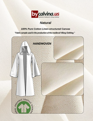 Merlin Cotton Brown – Medieval Viking Cotton Canvas Hooded Robe