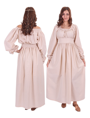 ROSE Natural – Medieval Viking Renaissance Cotton Poplin Dress
