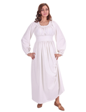 ROSE White – Medieval Viking Renaissance Cotton Poplin Dress