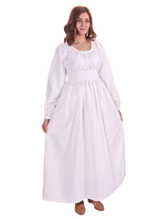 ROSE White – Medieval Viking Renaissance Cotton Poplin Dress